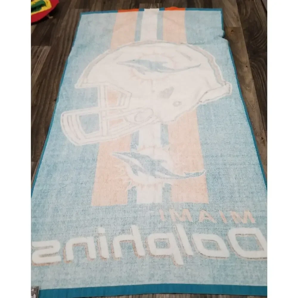Vintage NFL Miami Dolphins Bath Towel Beach Pool Towel 53x28